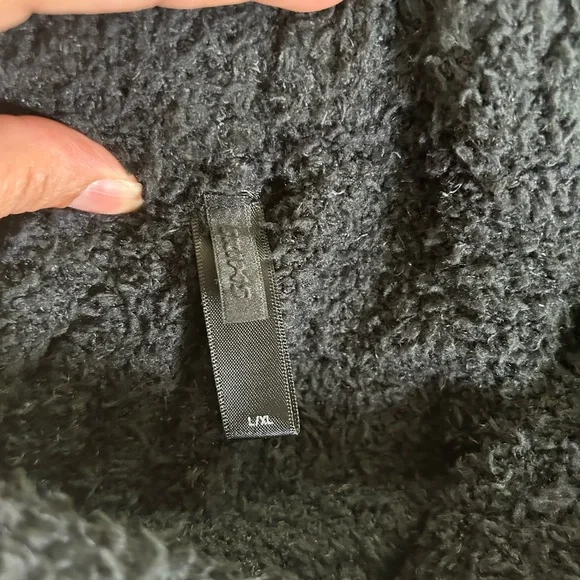 Skims black cozy knit boucle fuzzy teddy wide leg stretch lounge pants - Picture 7 of 12